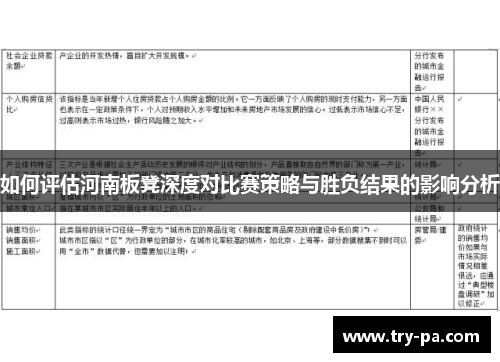 如何评估河南板凳深度对比赛策略与胜负结果的影响分析