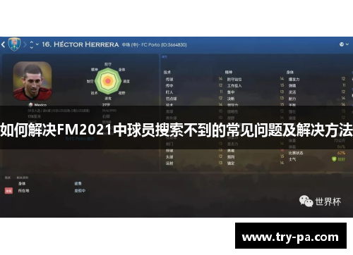 如何解决FM2021中球员搜索不到的常见问题及解决方法