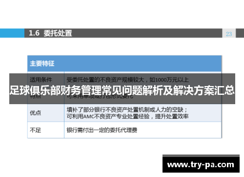 足球俱乐部财务管理常见问题解析及解决方案汇总