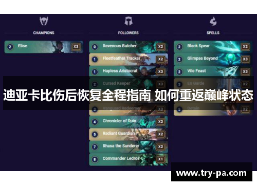 迪亚卡比伤后恢复全程指南 如何重返巅峰状态